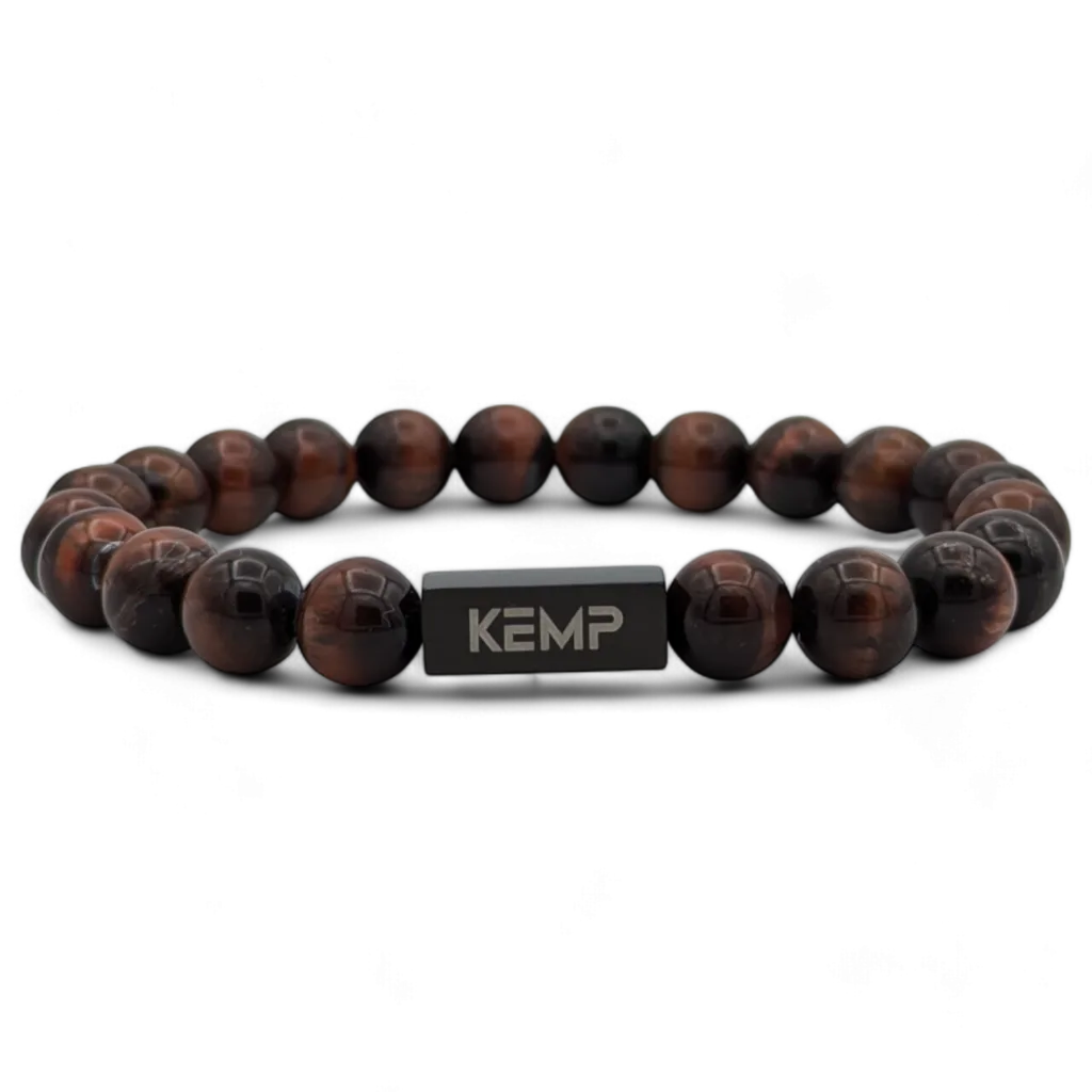 Eclipse Crimson Tijgeroog kralen armband voor mannen